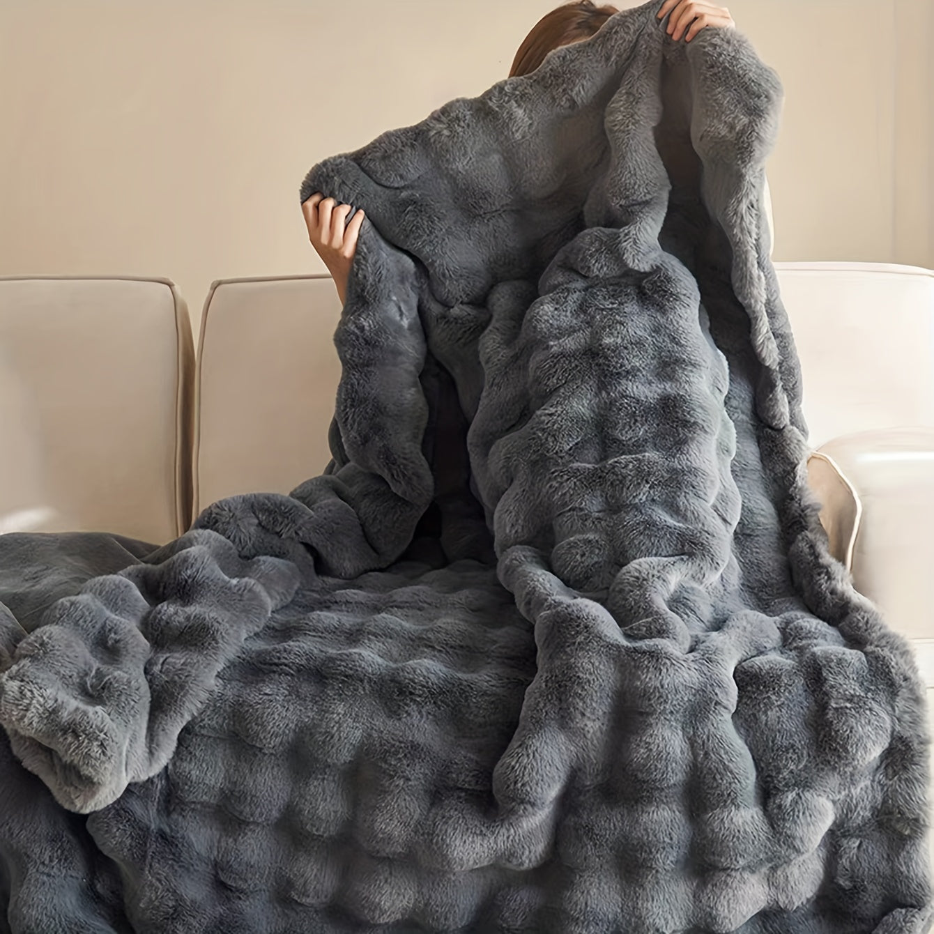 Zachte Imitatie Konijnenfleece Deken – Multifunctionele Gooideken voor Bank, Sofa en Bed