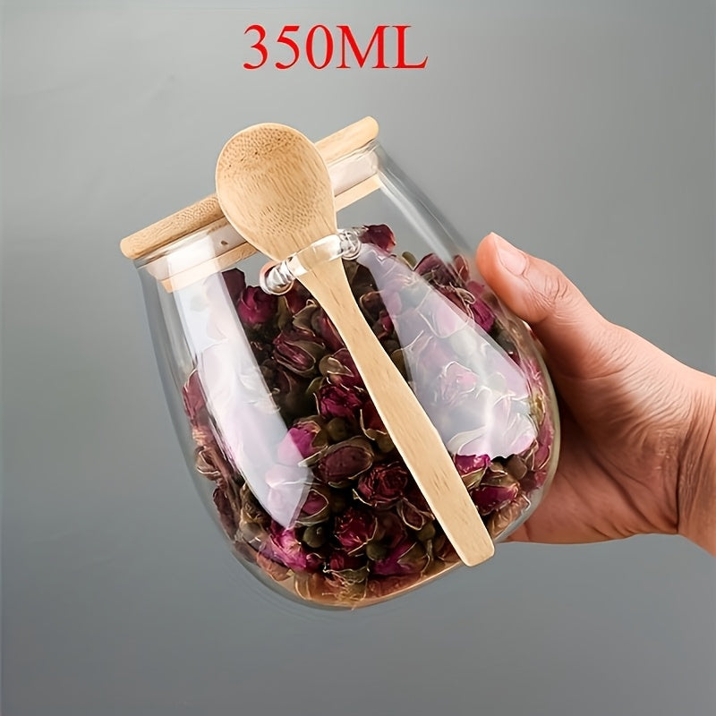 Set van 2 Glazen Opbergpotten met Lepel - Perfect voor Keukenorganisatie
