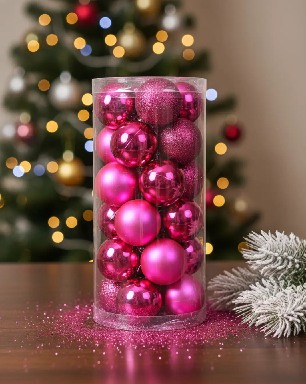 Basic kerstballen - 24 stuks Maison Roze