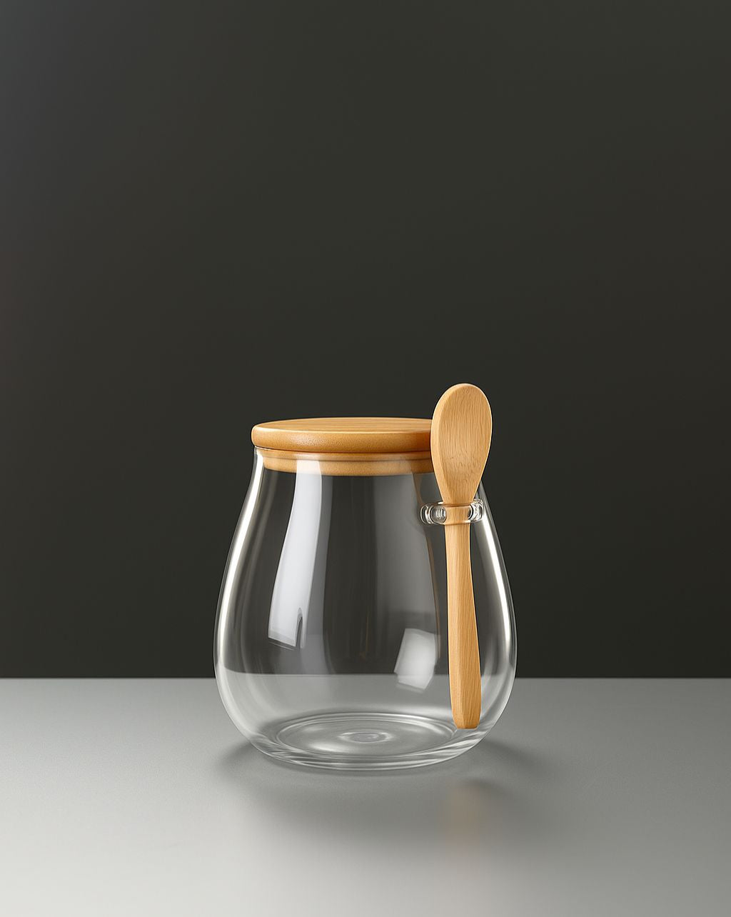 Set van 2 Glazen Opbergpotten met Lepel - Perfect voor Keukenorganisatie