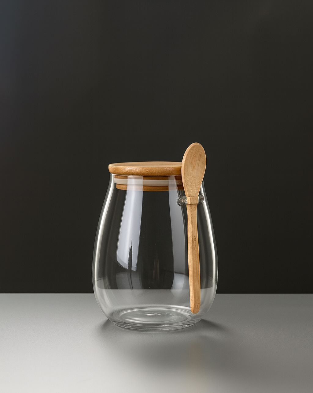 Set van 2 Glazen Opbergpotten met Lepel - Perfect voor Keukenorganisatie
