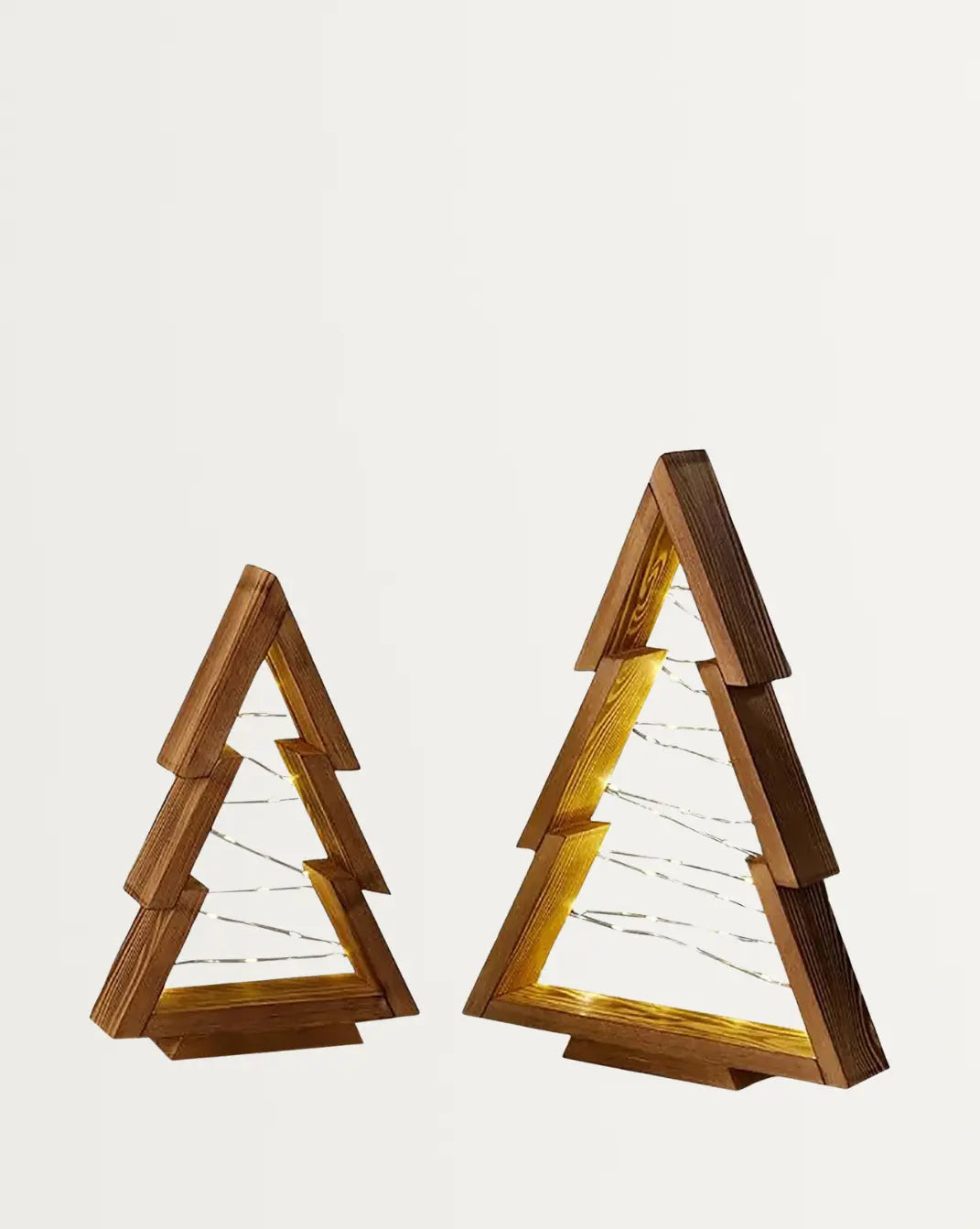 Minimalistische houten kerstboom set - ingebouwde LED-verlichting Maison Roze