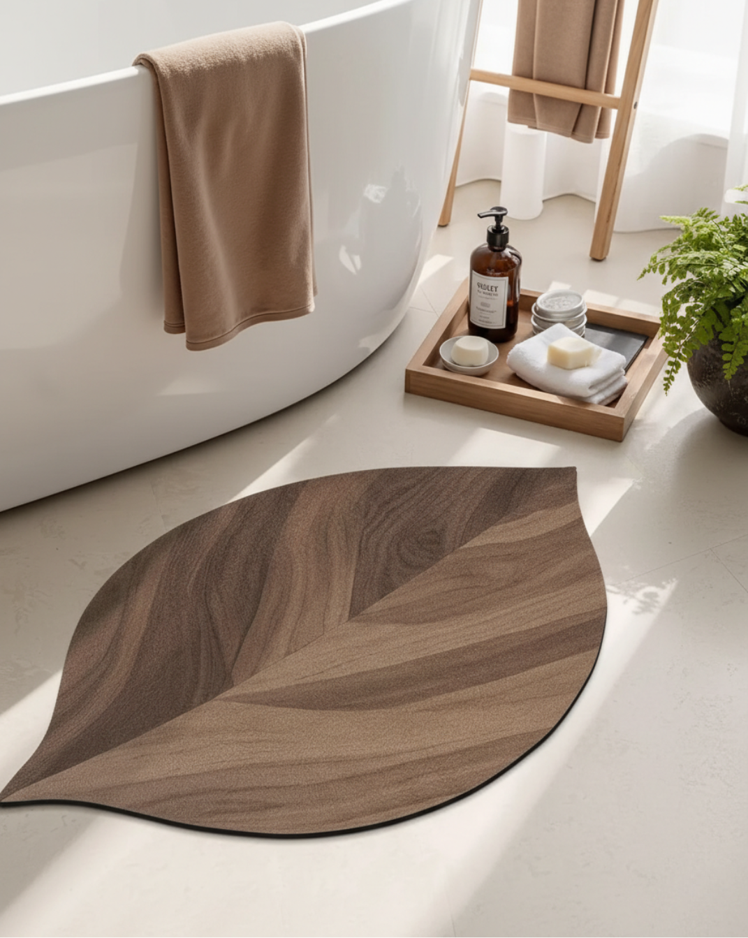 Antislip Badmat Bladprint – Absorberende Douchemat