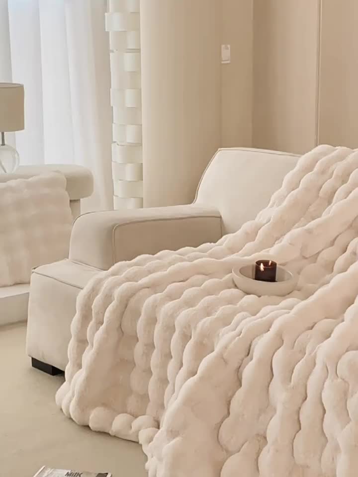 Zachte Imitatie Konijnenfleece Deken – Multifunctionele Gooideken voor Bank, Sofa en Bed