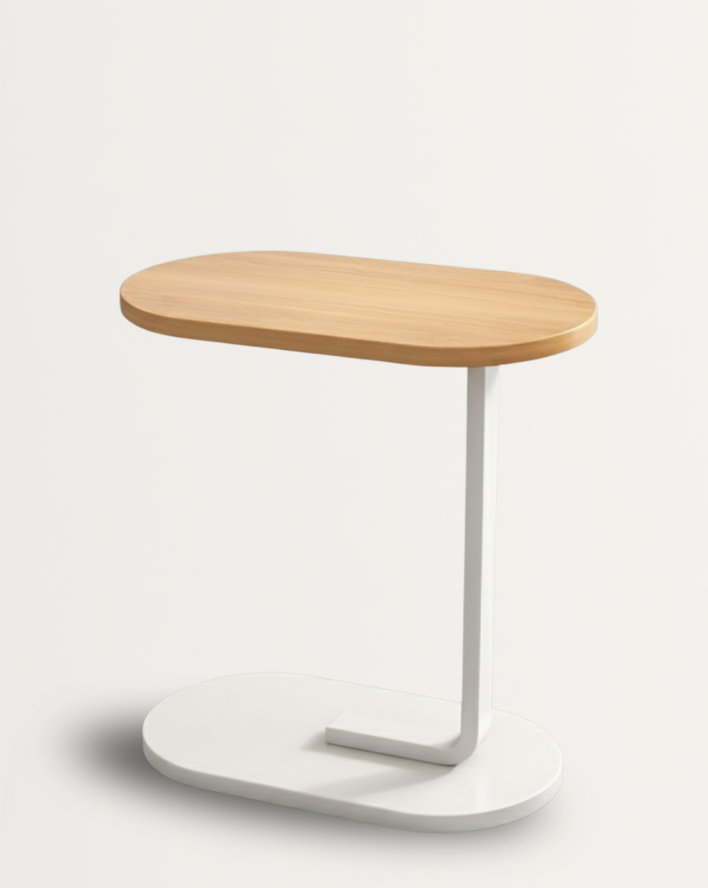 Moderne C-vormige Randtafel van Walnoot - Duurzaam en Compact Ontwerp voor Woonkamers en Slaapkamers