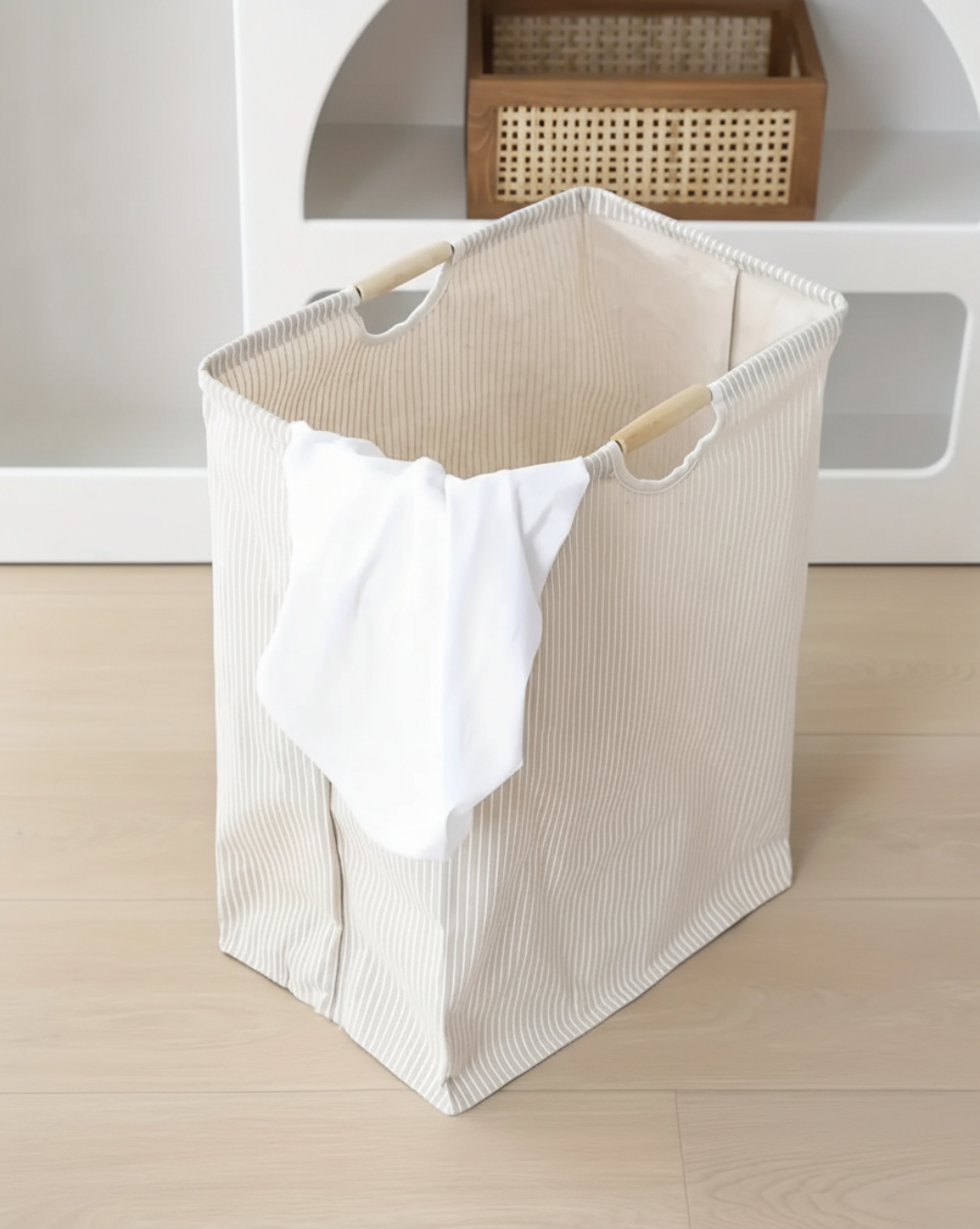 Wasmand met Handvatten – Vrijstaande Vuilwasmand voor Slaapkamer & Badkamer