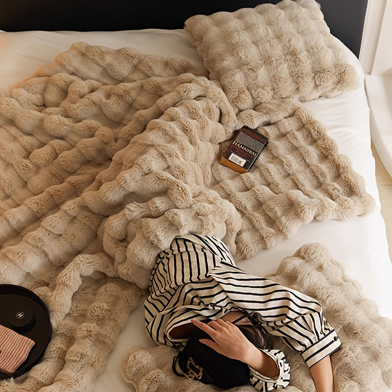 Zachte Imitatie Konijnenfleece Deken – Multifunctionele Gooideken voor Bank, Sofa en Bed