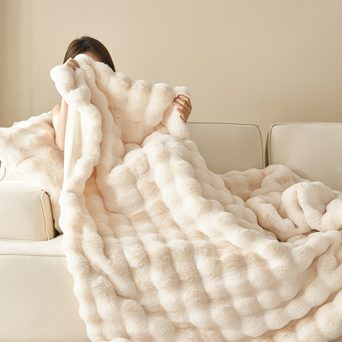 Zachte Imitatie Konijnenfleece Deken – Multifunctionele Gooideken voor Bank, Sofa en Bed