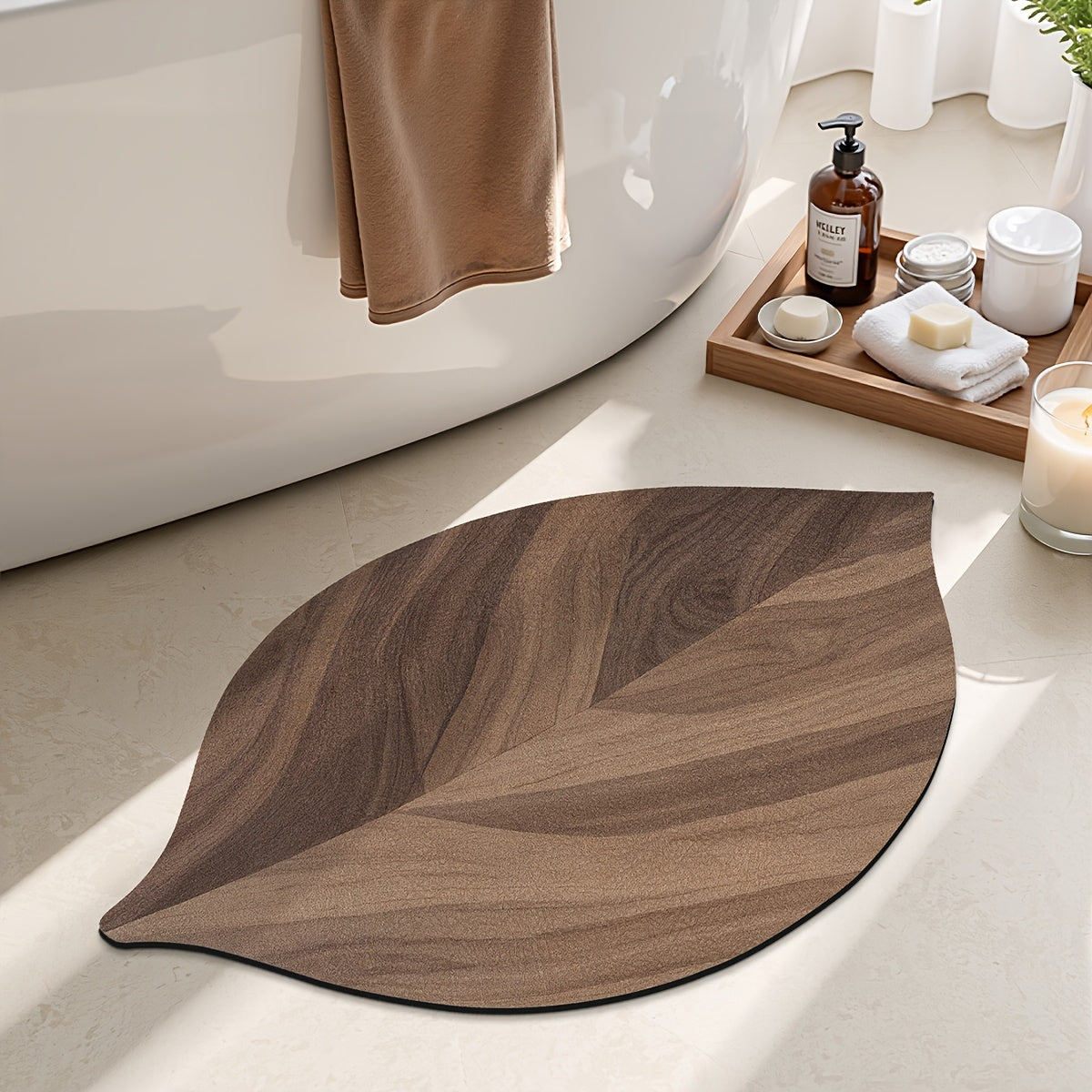 Ovale Antislip Badmat van Absorberend Polyester met Rubber Onderkant – Ideaal voor Badkamer en Toilet