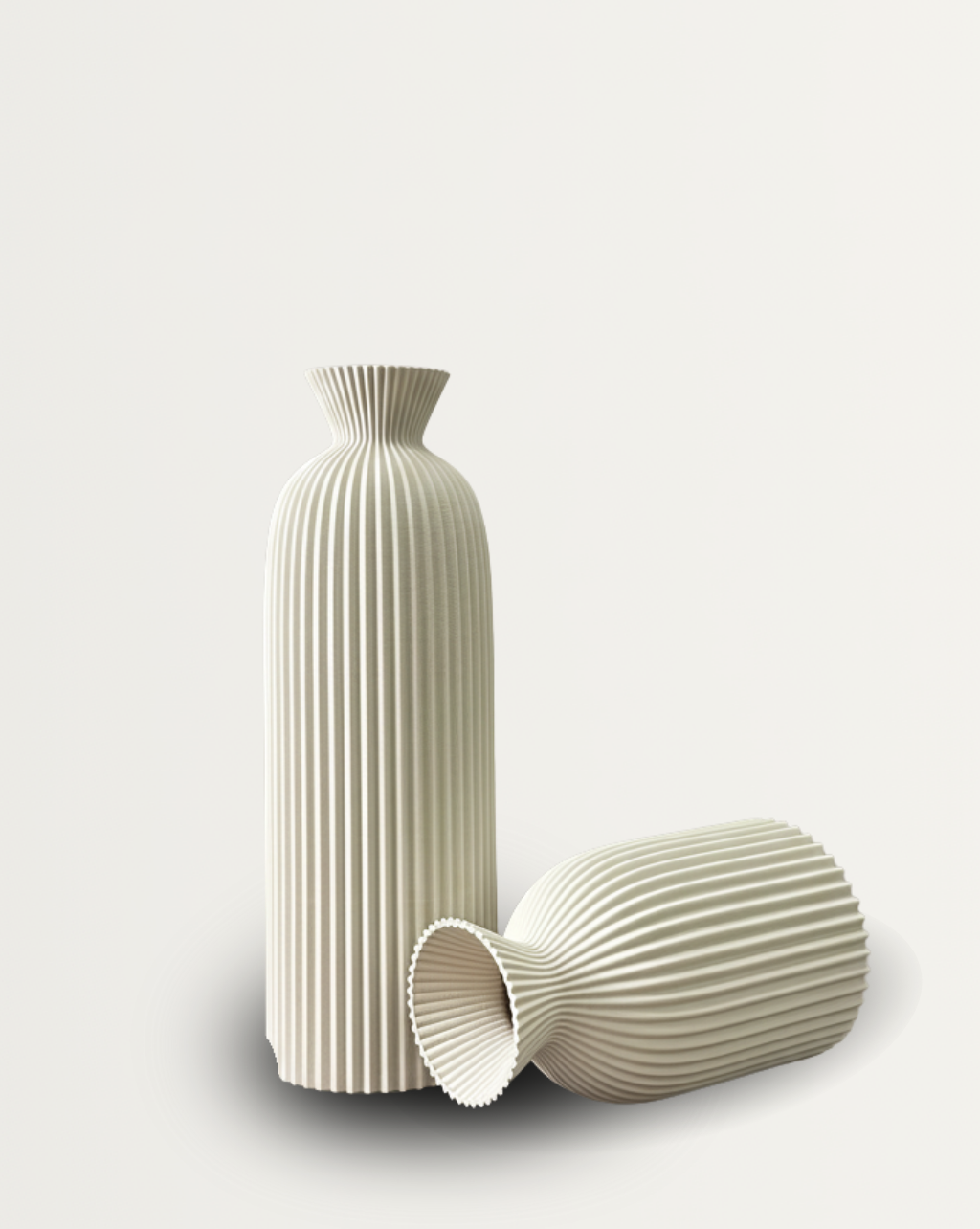 Set van 2 Bohemian Wavy Vazen voor Droge Bloemen – Kunststof Cilinder Vazen voor Thuis en Kantoor