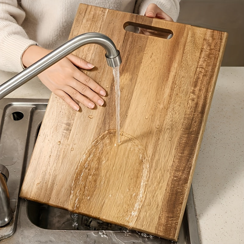 Houten Snijplank van Acaciahout – Voedselveilig Keukenaccessoire met Handvatten voor Vlees, Kaas en Groenten, 40 x 30 cm