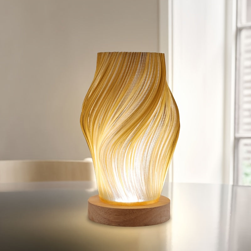 Verstelbare Tafellamp - Modern Design met Houten Voet en USB Voeding