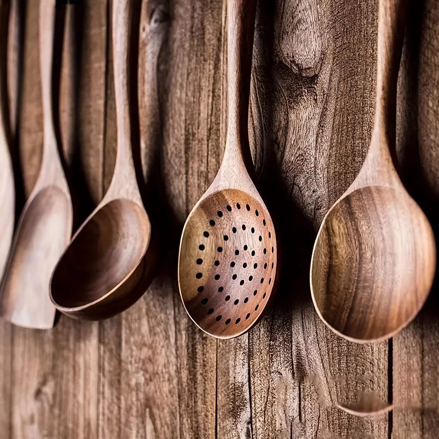 5-delige Houten Keukengerei Set voor Anti-aanbakpannen – Natuurlijke Lepels en Spurtles