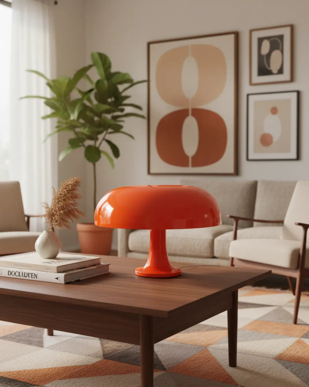 Moderne Paddenstoel tafellamp Maison Roze