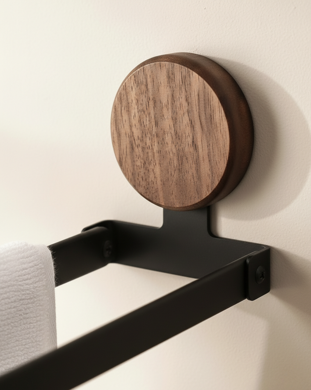 Wandgemonteerd Handdoekrek – Walnoothout Opvouwbaar