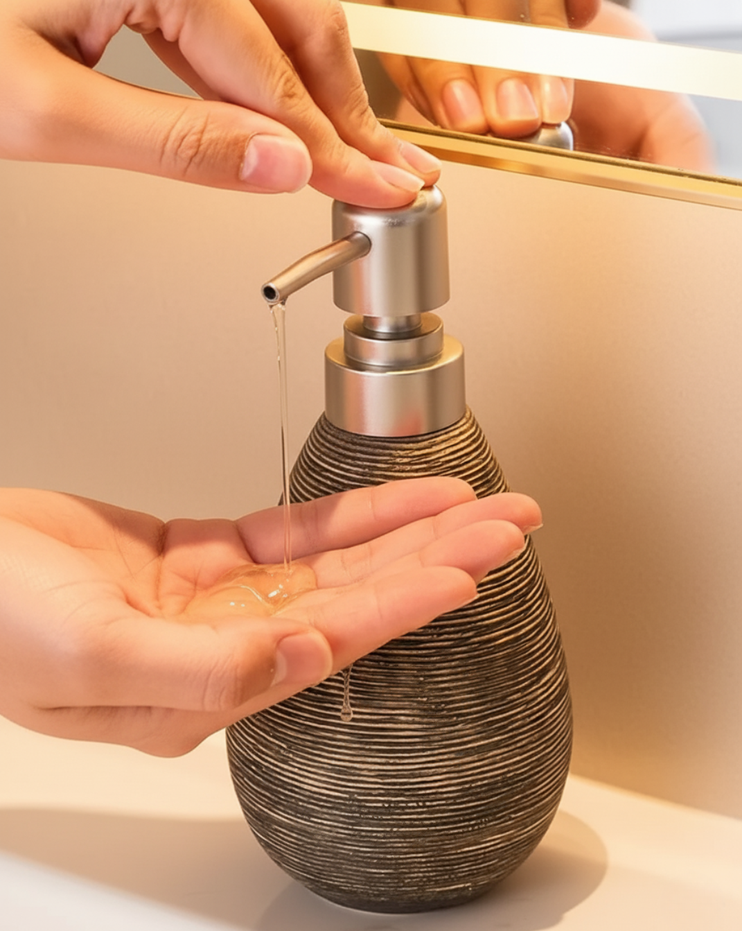 Keramische Zeepdispenser Badkamer – Japanse Vintage Stijl | Maison Roze - Maison Roze