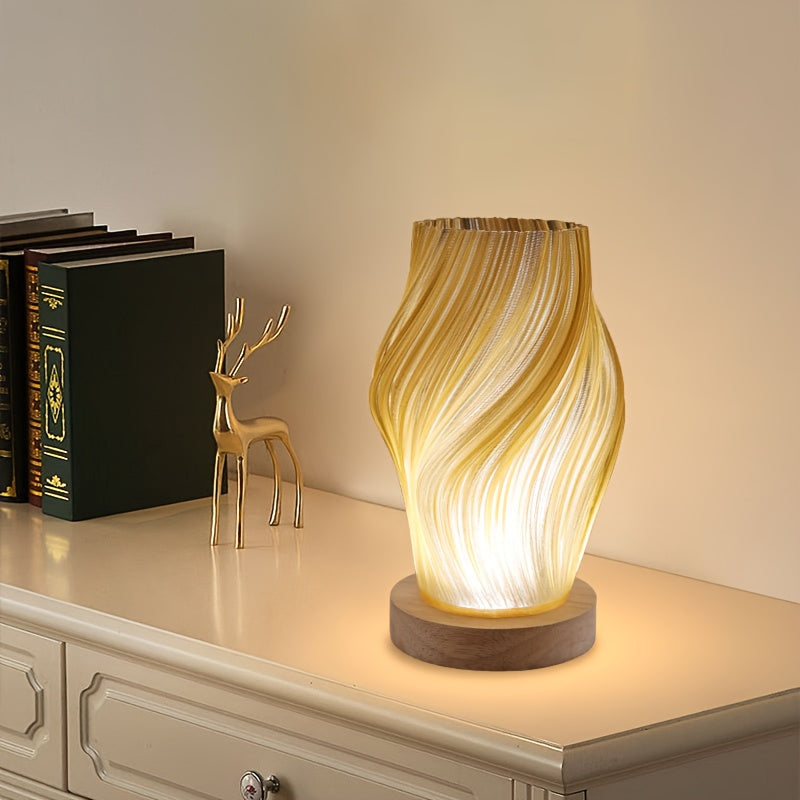 Verstelbare Tafellamp - Modern Design met Houten Voet en USB Voeding