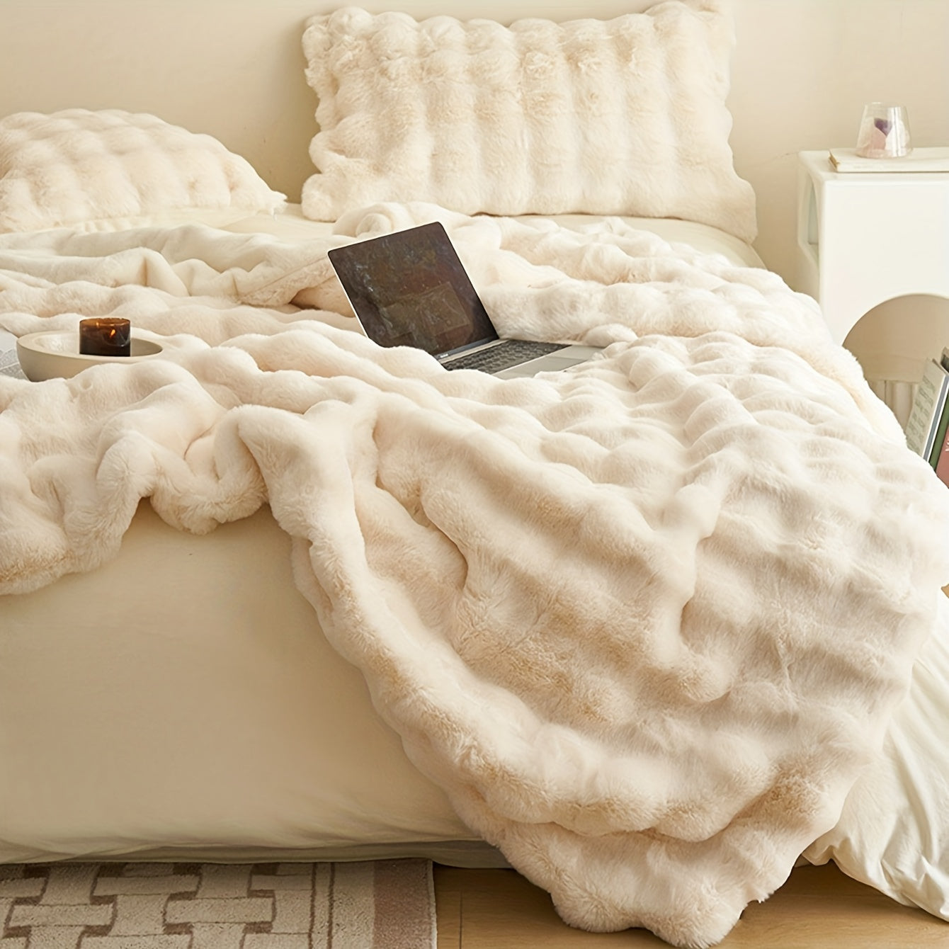 Zachte Imitatie Konijnenfleece Deken – Multifunctionele Gooideken voor Bank, Sofa en Bed
