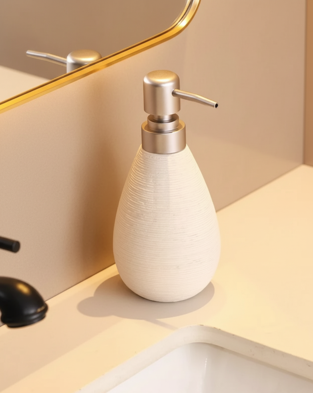 Keramische Zeepdispenser Badkamer – Japanse Vintage Stijl | Maison Roze - Maison Roze