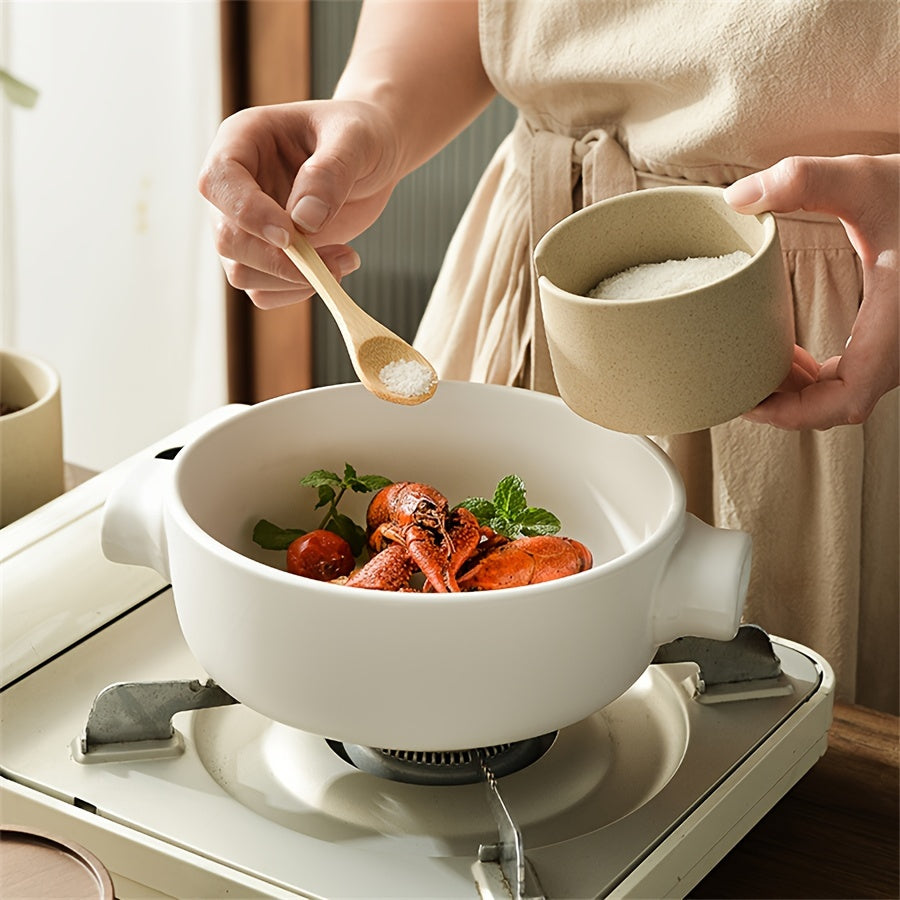 Japanse Stijl Aardewerk Kruidenpotjes met Deksel en Lepels – Mini Opslagcontainers voor Zout en Suiker