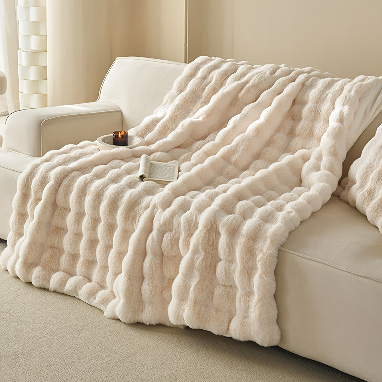 Zachte Imitatie Konijnenfleece Deken – Multifunctionele Gooideken voor Bank, Sofa en Bed