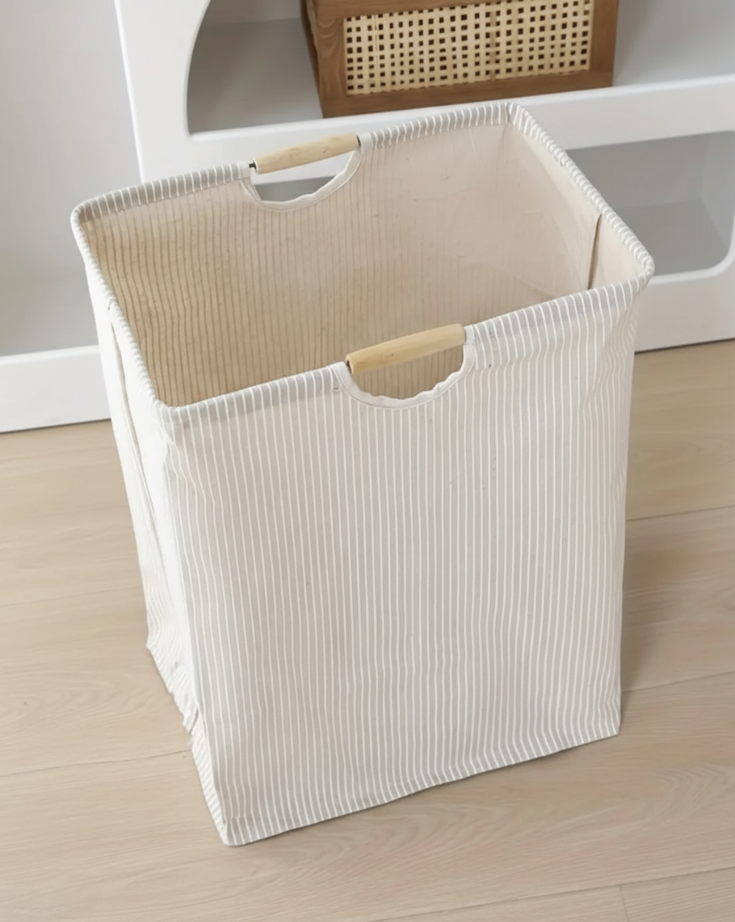 Wasmand met Handvatten – Vrijstaande Vuilwasmand voor Slaapkamer & Badkamer