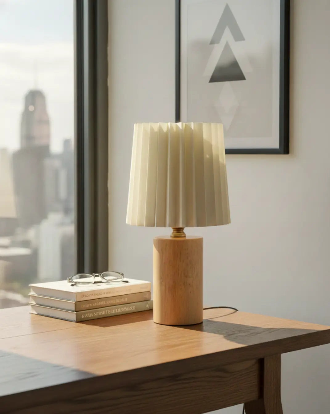 Korean Style Tafellamp - Geplisseerde Kap Maison Roze