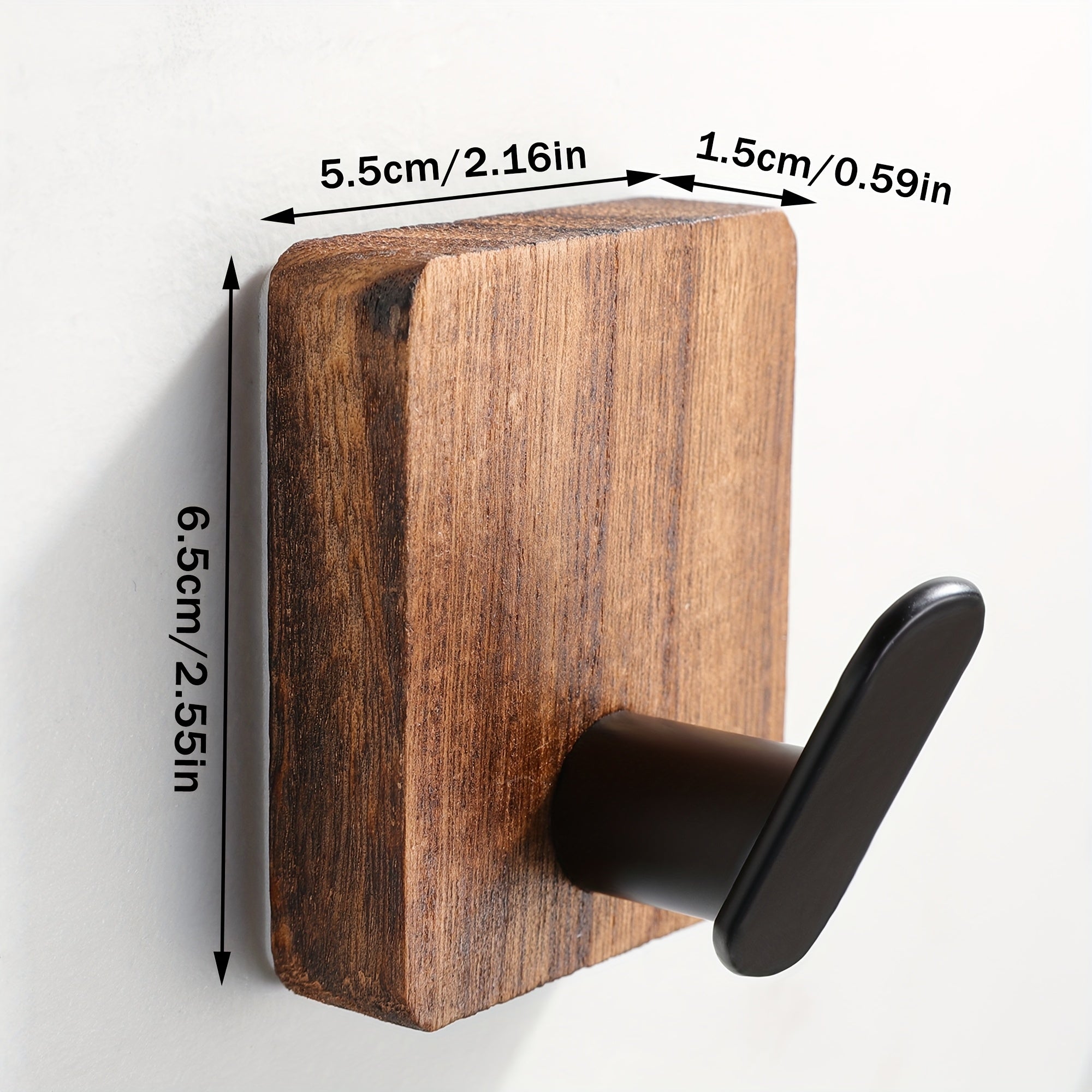 4 Stuks Houten Plakmuur Haken voor Kleding en Hoeden – Eenvoudig te Installeren in Landelijke Stijl