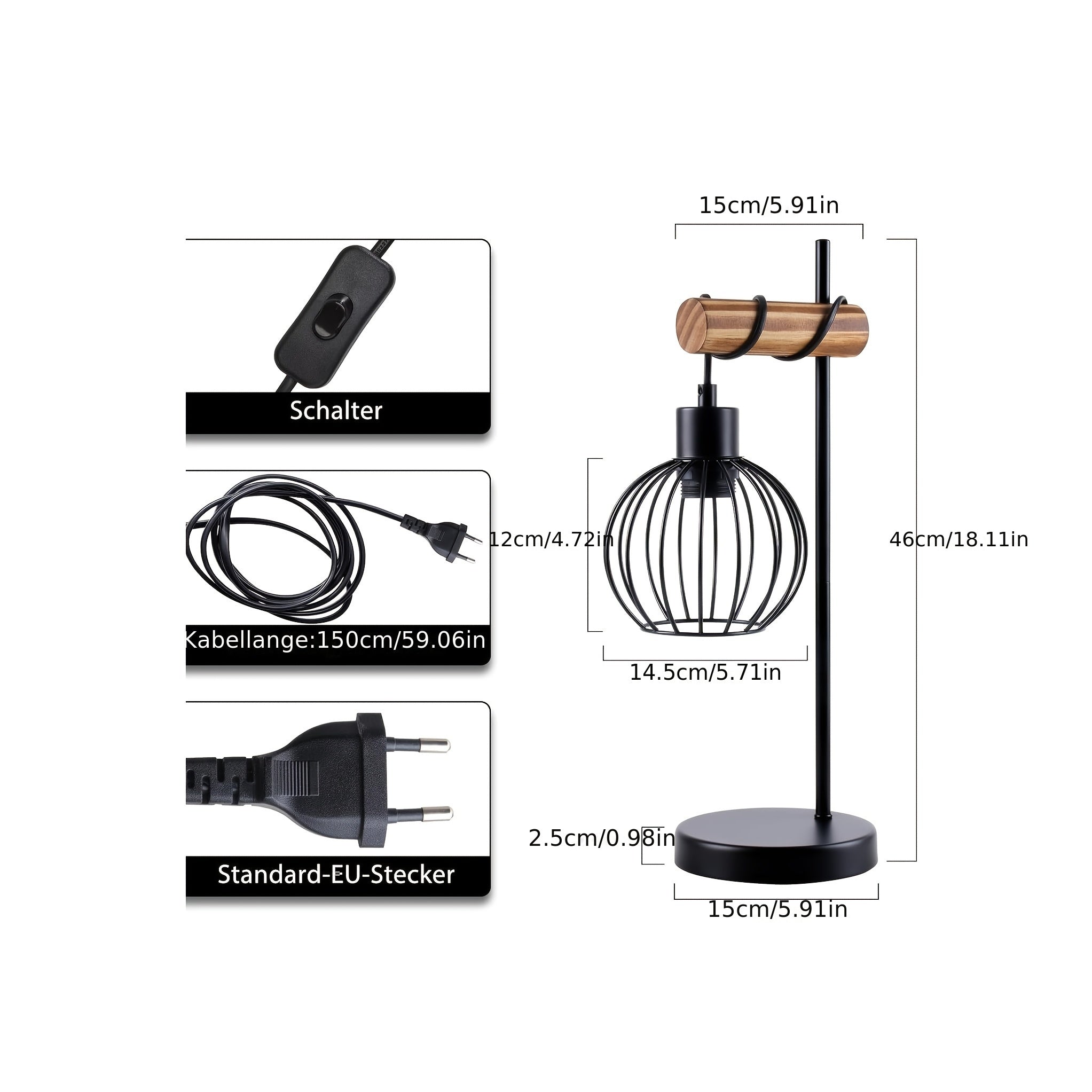 Retro Bedlamp - Industrieel Ontwerp, Geschikt voor Elke Kamer