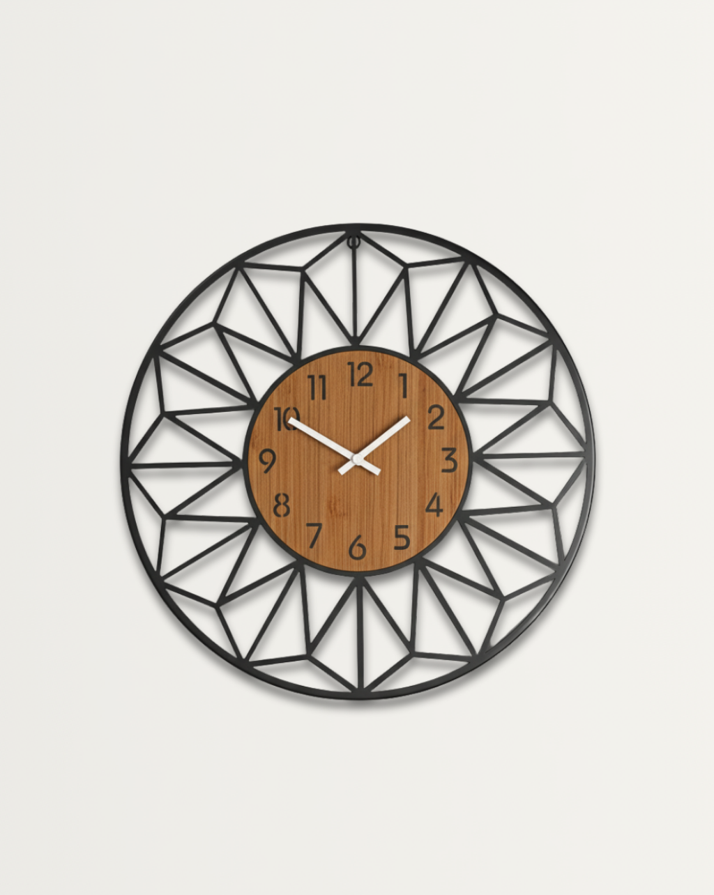 Stille Metalen Wandklok met Houtkorrelontwerp – Verkrijgbaar in 12/14/16 Inch voor Woonkamer en Slaapkamer