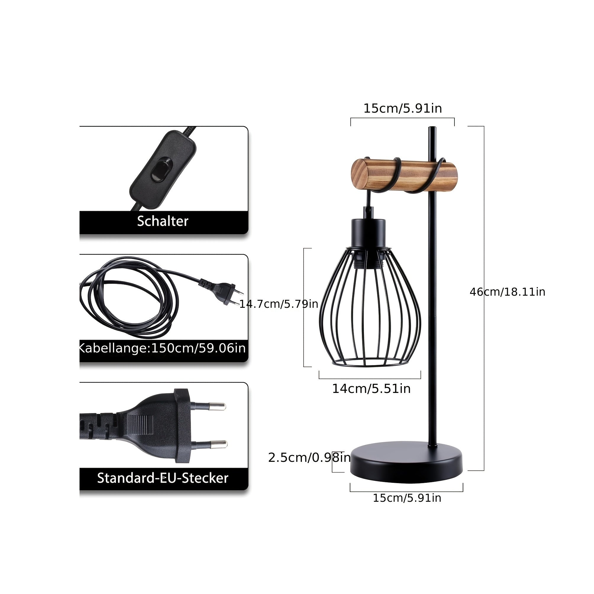 Retro Bedlamp - Industrieel Ontwerp, Geschikt voor Elke Kamer