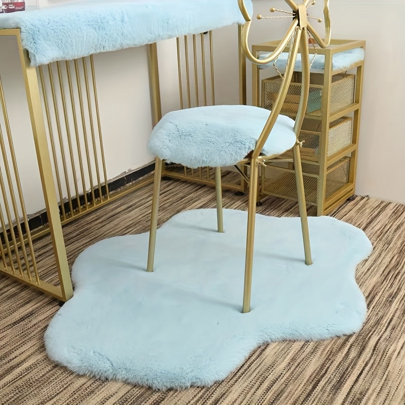 Ronde Pluche Vloermat – Crèmewit en Zacht, Ideaal voor Woonkamer en Slaapkamer