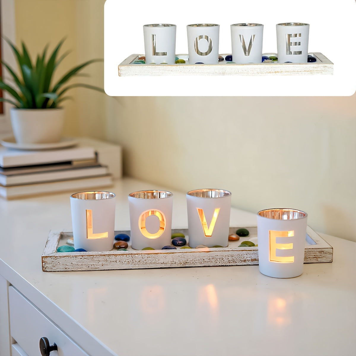 Houten en Glazen Kaarshouder - Creatief en Decoratief voor Thuis