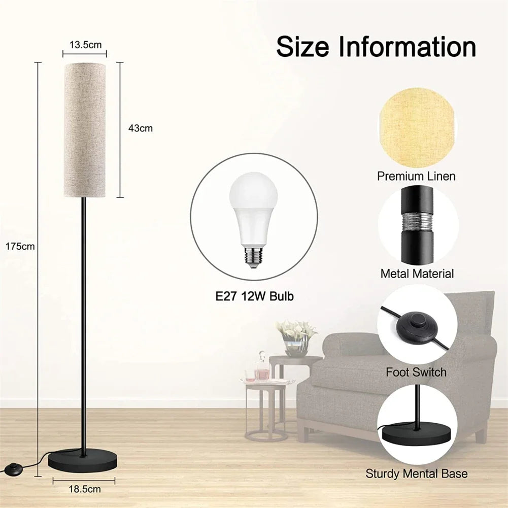 Vloerlamp met Voetenschakelaar - Dimbare Leeslamp voor Thuis