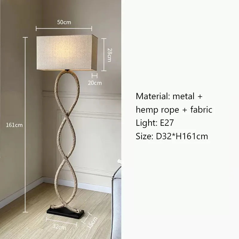 Vloerlamp - Stijlvol ontwerp met hennep en stof voor elke ruimte