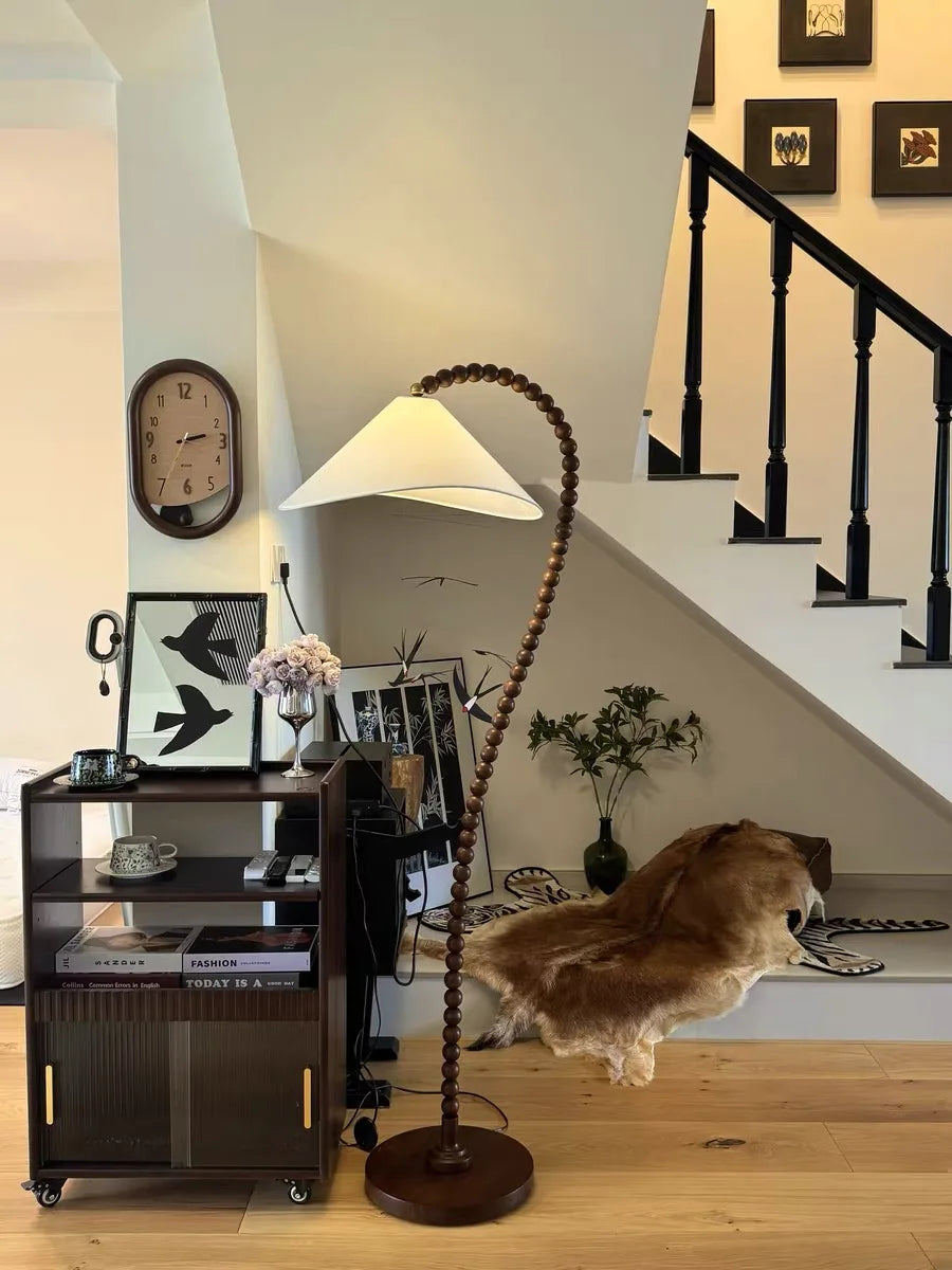 Vloerlamp van Massief Hout - Retro Franse Stijl voor Woonkamer