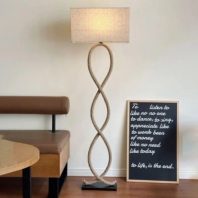 Vloerlamp - Stijlvol ontwerp met hennep en stof voor elke ruimte