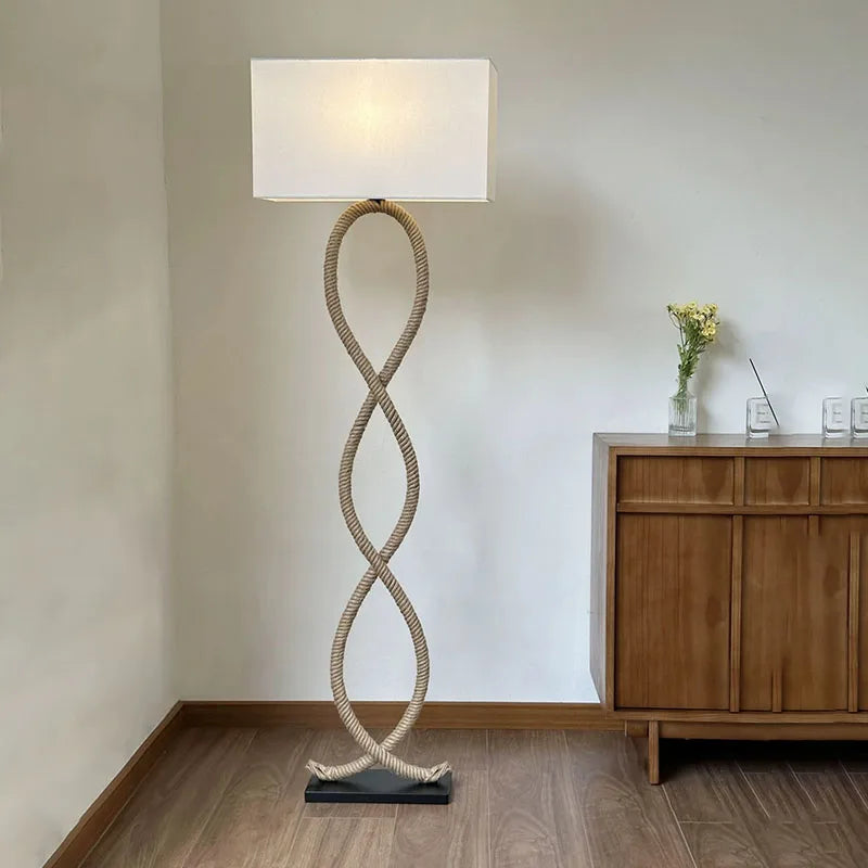 Vloerlamp - Stijlvol ontwerp met hennep en stof voor elke ruimte