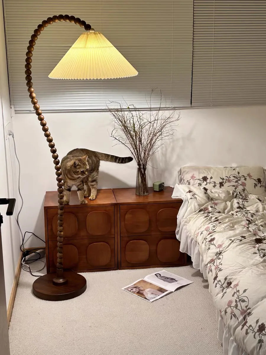 Vloerlamp van Massief Hout - Retro Franse Stijl voor Woonkamer