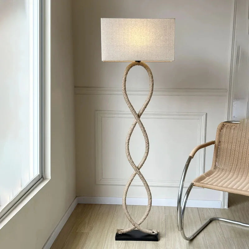 Vloerlamp - Stijlvol ontwerp met hennep en stof voor elke ruimte
