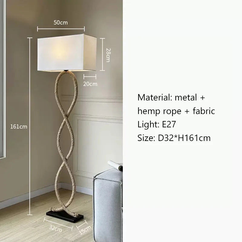 Vloerlamp - Stijlvol ontwerp met hennep en stof voor elke ruimte