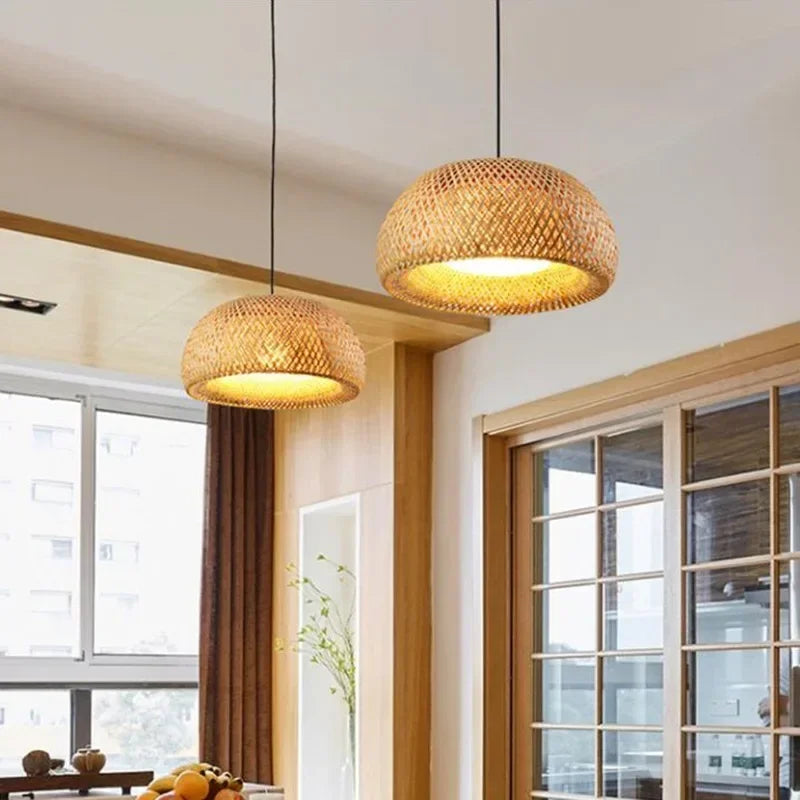 Bamboe Hanglamp - Stijlvolle Rotan Lamp voor Eettafel en Woonkamer
