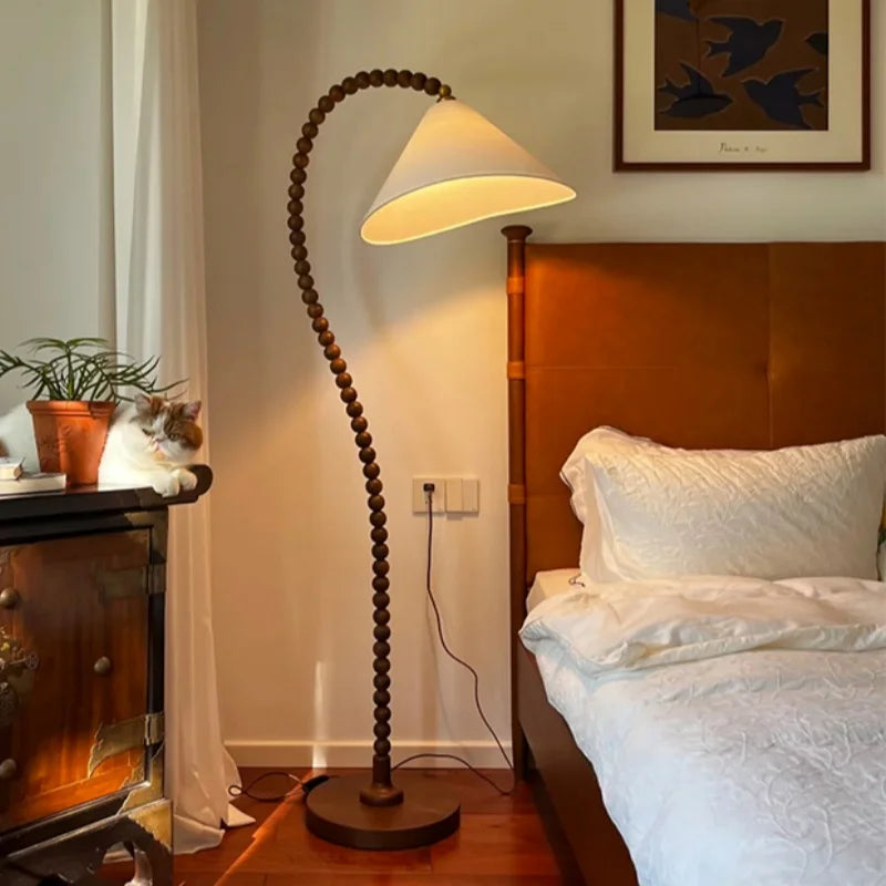 Vloerlamp van Massief Hout - Retro Franse Stijl voor Woonkamer