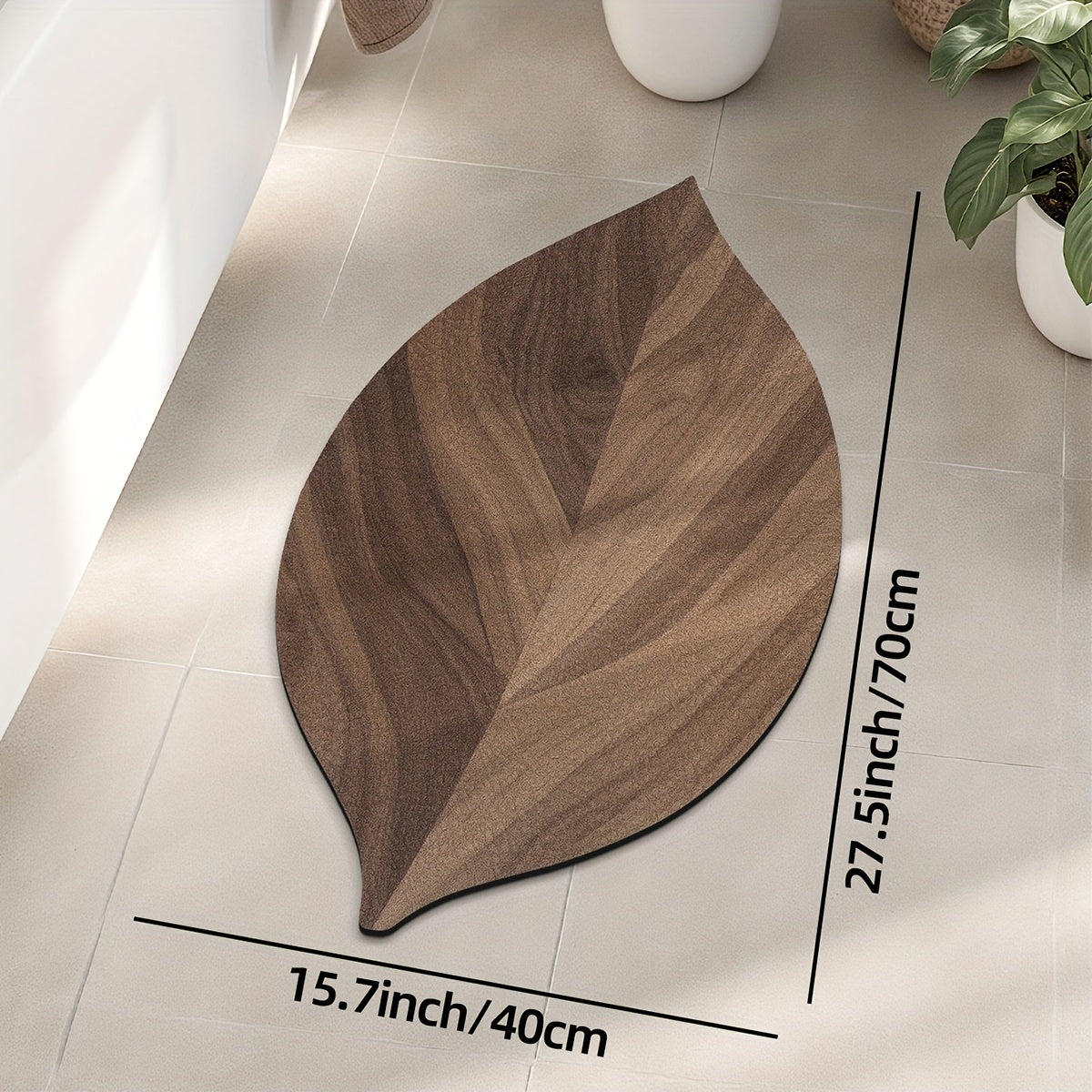 Ovale Antislip Badmat van Absorberend Polyester met Rubber Onderkant – Ideaal voor Badkamer en Toilet