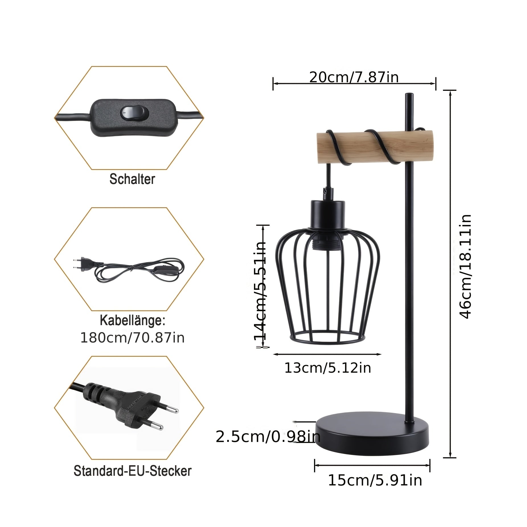 Retro Bedlamp - Industrieel Ontwerp, Geschikt voor Elke Kamer