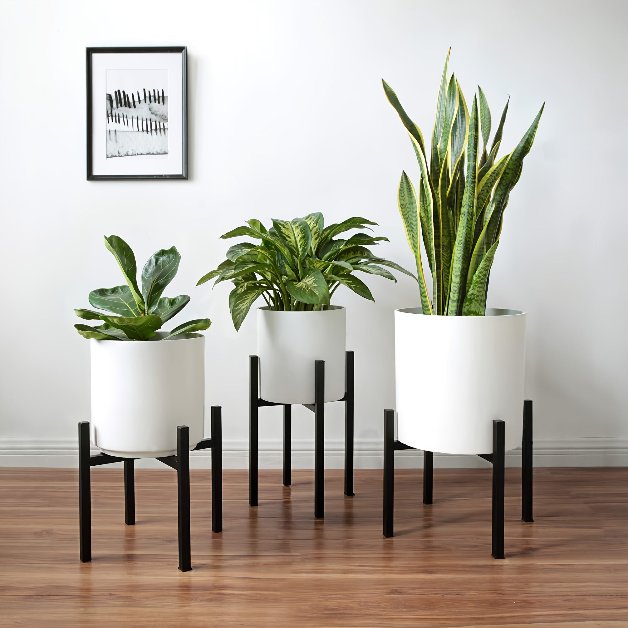 Verstelbare Metalen Plantenstandaard Buiten - Uitschuifbare Breedte voor Bloempotten, Stevig en Roestbestendig Design