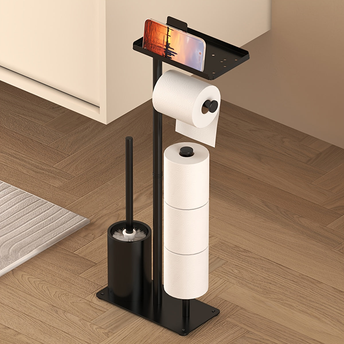Vrijstaande Toiletpapierhouder - Ruimtebesparend en Modern Ontwerp