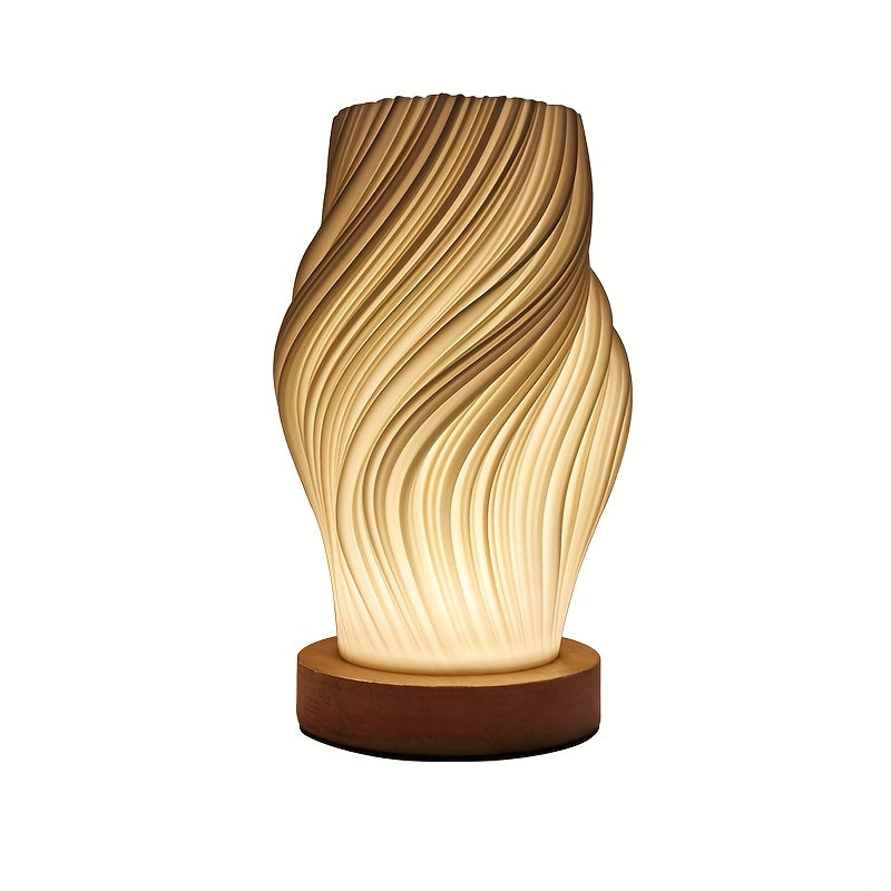 Verstelbare Tafellamp - Modern Design met Houten Voet en USB Voeding