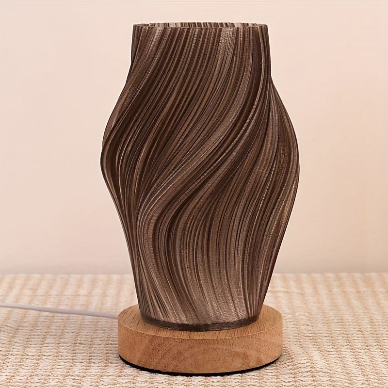 Verstelbare Tafellamp - Modern Design met Houten Voet en USB Voeding