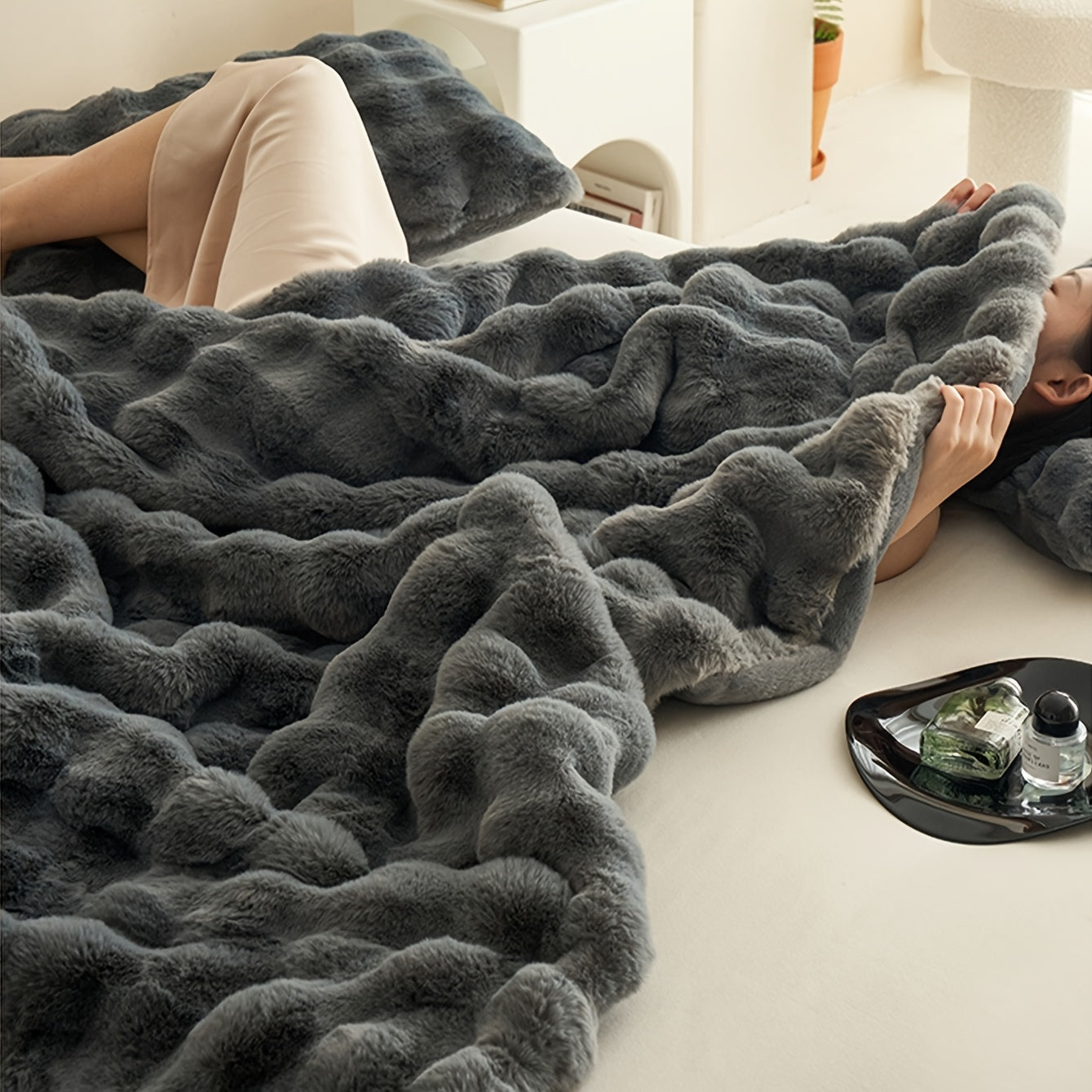 Zachte Imitatie Konijnenfleece Deken – Multifunctionele Gooideken voor Bank, Sofa en Bed